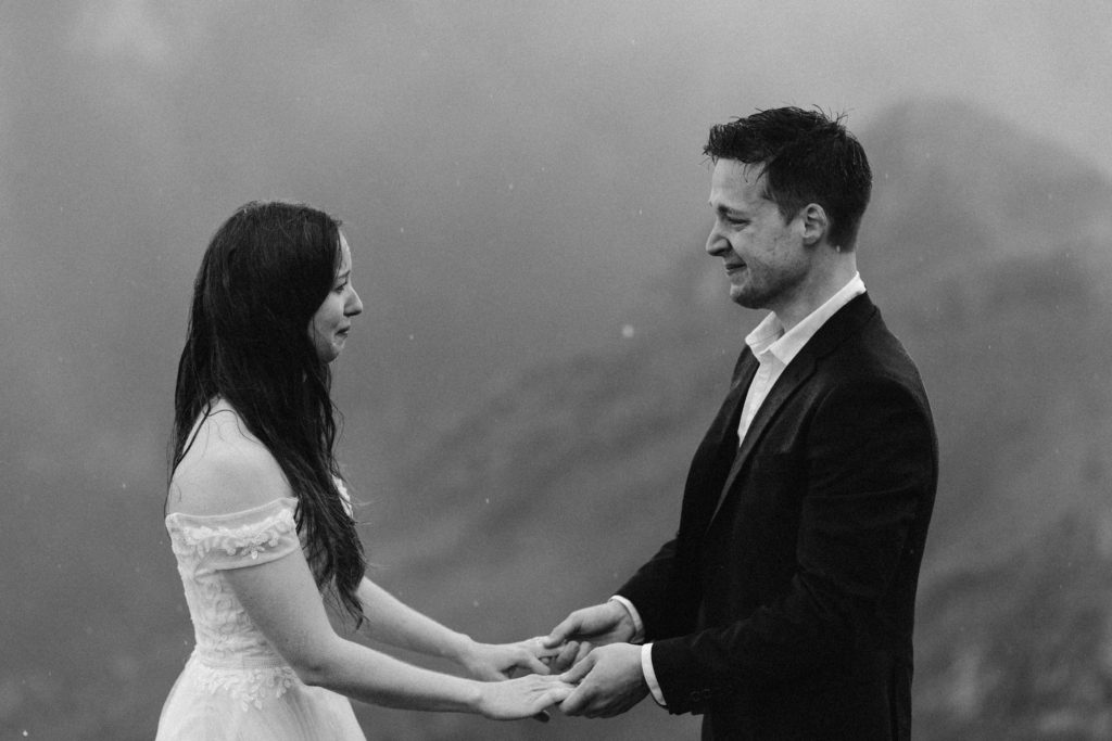 Anna and Jonathan’s sunrise hiking elopement in Kananaskis, Alberta