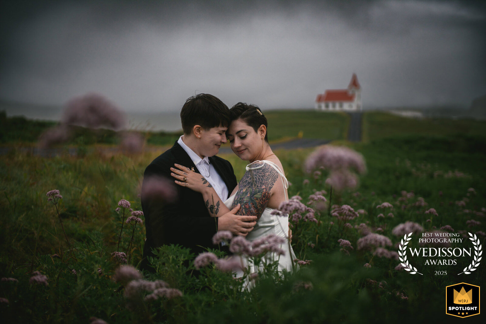 elopement-packages-in-iceland-church-embrace